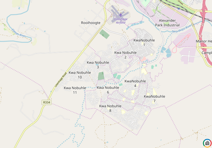 Map location of Kwa Nobuhle 